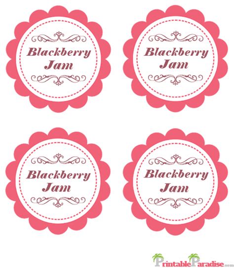 Free Printable Blackberry Jam Labels
