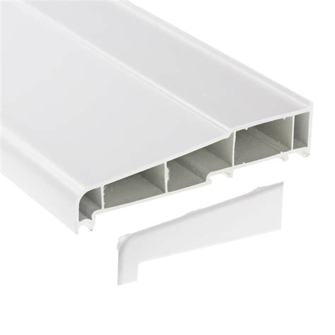 You would cut the sill to go out past the window under the trim molding. 1m, 150mm Window uPVC Plastic Sill (with End Caps) - White ...