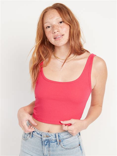 Fitted Ultra Cropped Rib Knit Tank Top For Women Old Navy