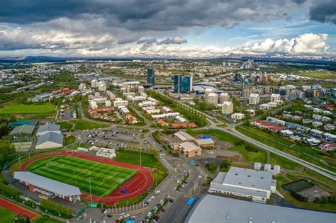 Aerial View Of The Rapidly Growing Reykjavik Suburb Of Kopavogur
