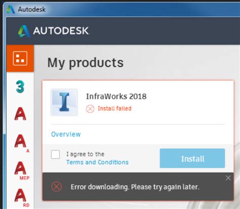 Every so often i go to launch it and all i get is a blank white screen. Autodesk Desktop App - Error Downloading. Please try again ...