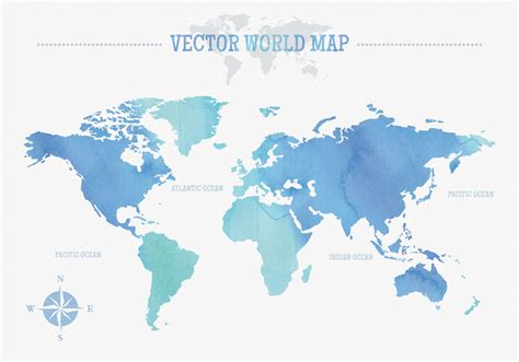 Watercolor World Map Vector Download Free Vector Art