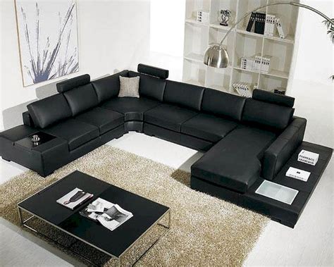 5pc Black Leather Sectional Sofa Set 44LT35BLKHL