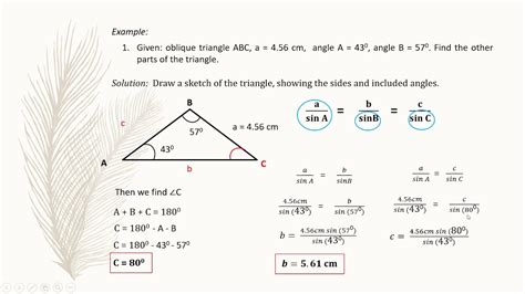 Solutions Of Right Triangle And Oblique Trianglesine Law And Cosine