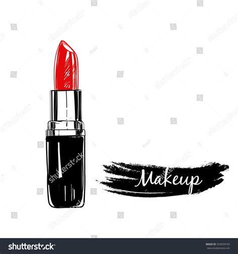 Lipstick Makeup Collection Vector Template Stock Vector 554559103