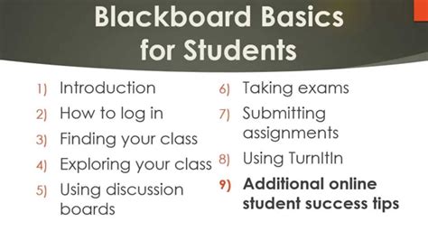 Blackboard Basics Part 9 Additional Tips For Student Success Youtube