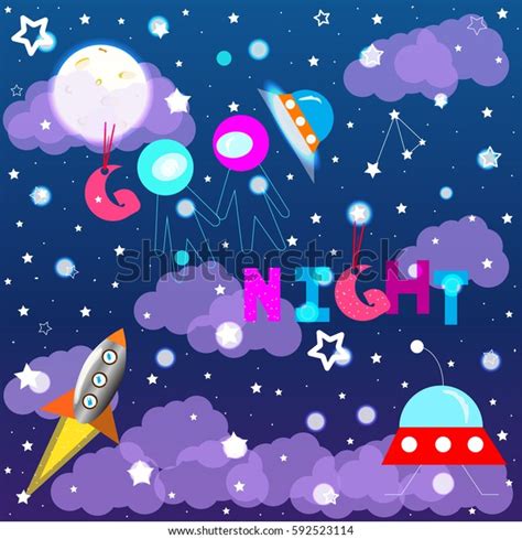 Good Night Colorful Kids Vector Illustration Stock Vector Royalty Free