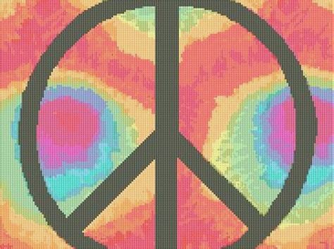 Words to live by in cross stitch! PDF Peace Symbol Counted Cross Stitch Pattern Hippy Tie ...