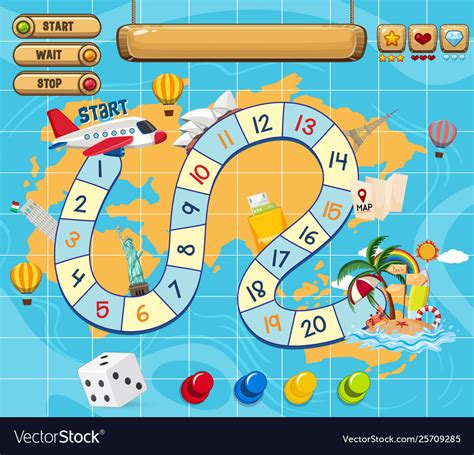 A Board Game Template Royalty Free Vector Image