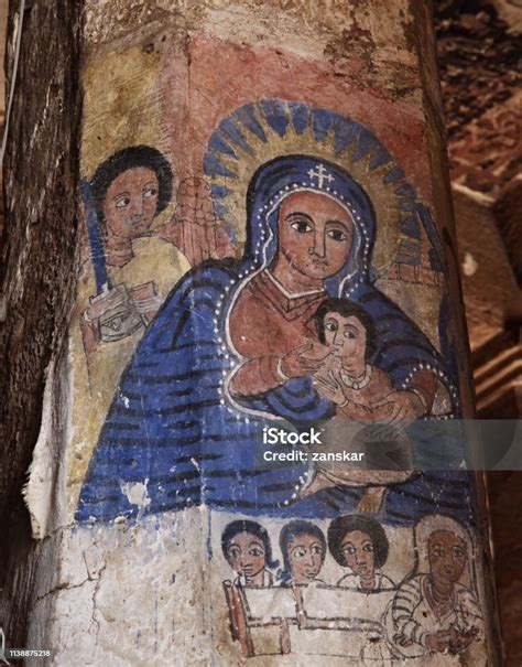 Murals Of Saints In N Abuna Yemata Guh Church Ethiopia Stock Photo