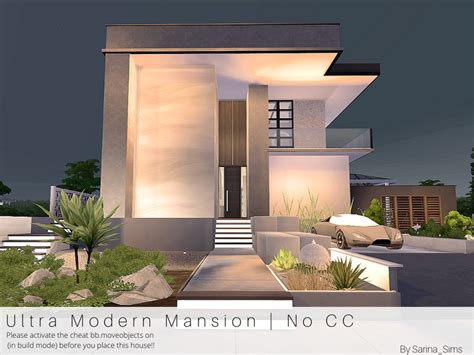 Ultra Modern Mansion No Cc The Sims 4 Catalog