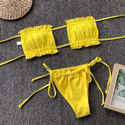 Kekaka Sexy Neon Green Micro Bikini 2019 Mujer Brazilian Swimwear Women