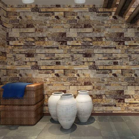 Hanmero Rural Style Vivid Imitation Brick Wall Pattern Wallpaper Brown