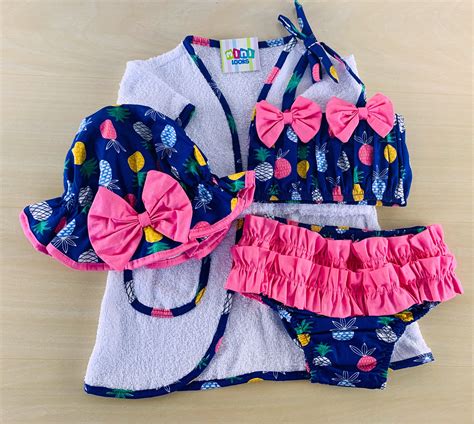 Banho De Sol Com Roupão Moda Infantil Para Meninas Roupas Roupas De