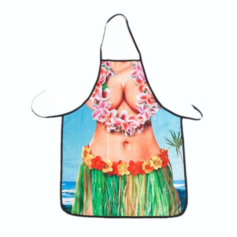 Luoem Novelty Cooking Kitchen Apron Sexy Hawaii Girl Printed Apron
