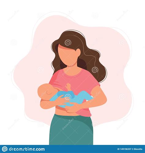 ejemplo de amamantamiento madre que alimenta a un bebé con el ejemplo del concepto del pecho en