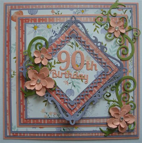 Turning 90 is a big deal, and really deserves to be celebrated. M058 SU Paper and DSP for a 90th Birthday | Cards handmade ...
