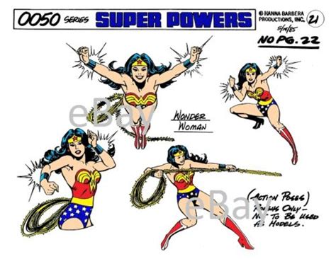 Super Powers Wonder Woman Action Poses Model Sheet B Print Hanna
