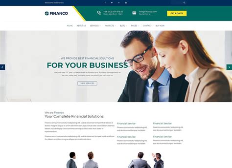 With the finano wordpress theme, you can set up a finance and consulting website with the best requirements. 25 Best Finance and Investment WordPress Themes - TemplateMag