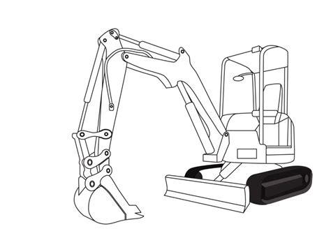 compact excavator – Coloring pages