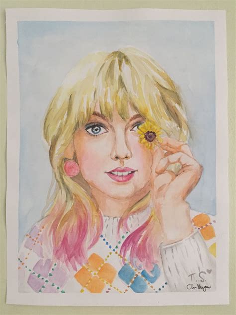 Taylor Swift Portrait Lover Album Watercolor Painting Hobbies And Toys