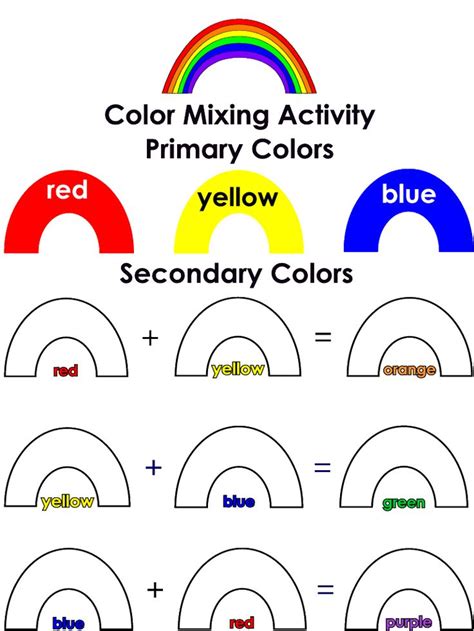 Free Printable Worksheets Primary Secondary Colors