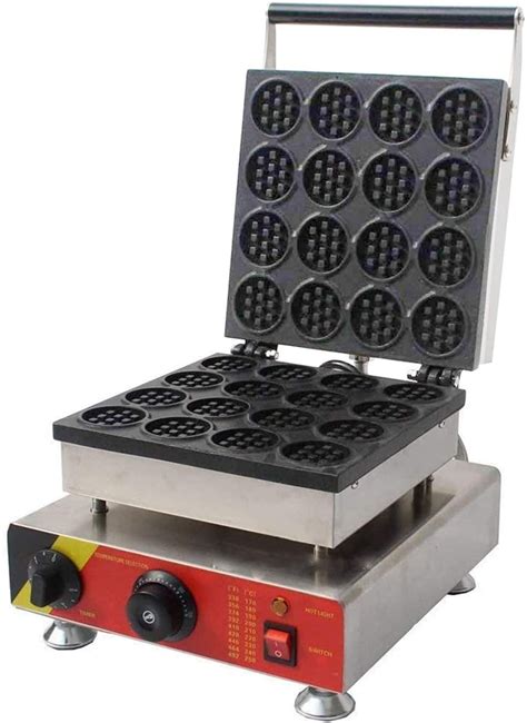 Intbuying 16 Hole Waffle Machine Commercial Electric Mini Round Cake