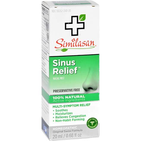 Similasan Sinus Relief Nasal Mist Natural Original Swiss Formula 068oz