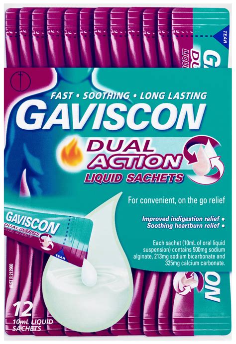 Gaviscon Dual Action Liquid Sachets For Heartburn And Indigestion Relief