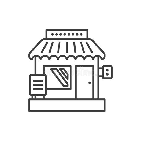 Small Business Icon Creative Image Of A Small Shop Linear Vector