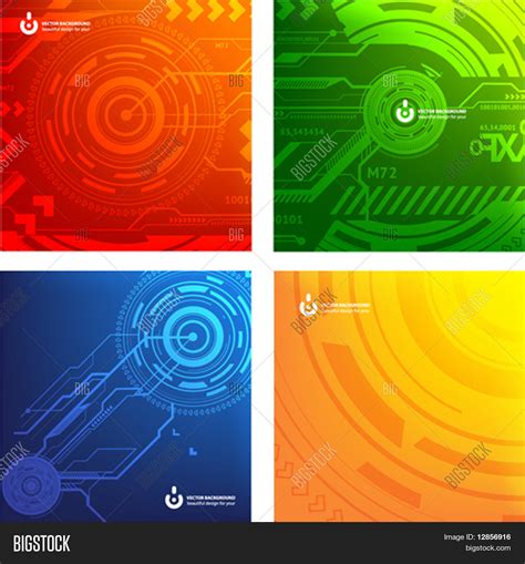 Abstract Set Techno Vector And Photo Free Trial Bigstock