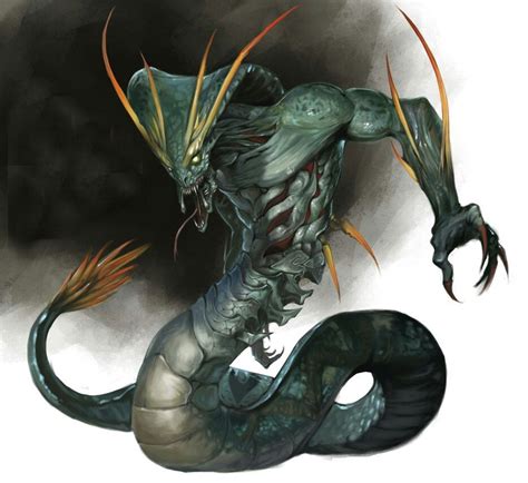 Serpentine Creature Reference Fantasy Monster Fantasy Creatures