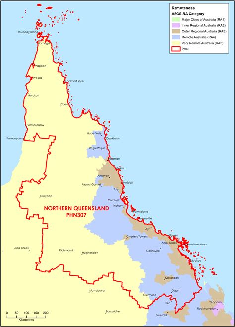 Northern Queensland Primary Health Network Phn Map Modified Monash