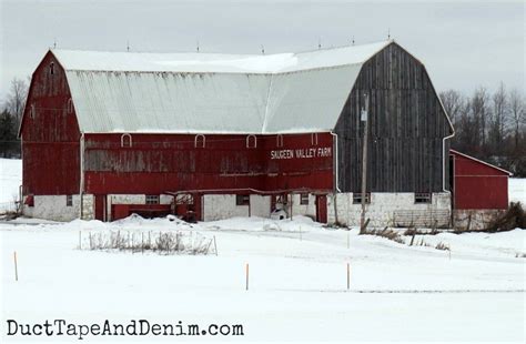 The Beautiful Old Barns Of Ontario Canada In The Winter Old Barns