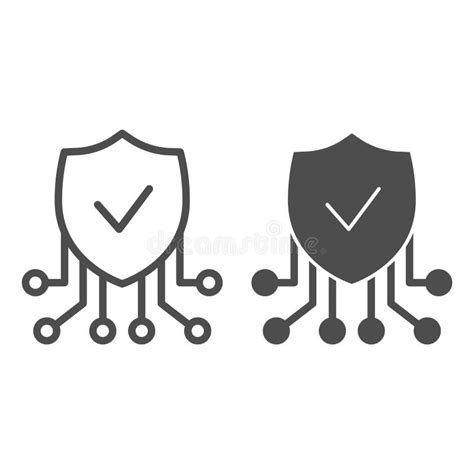 Verified Emblem Solid Icon Shield With Check Mark Vector Illustration