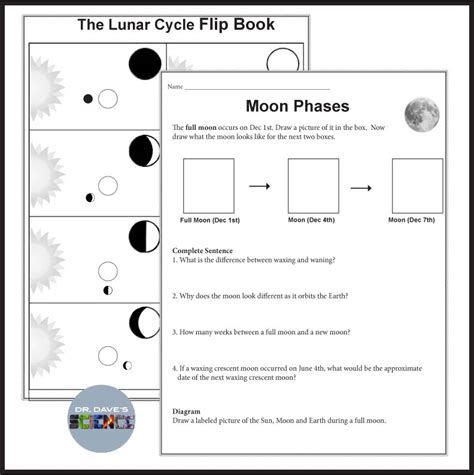Phases Of The Moon Worksheets Worksheets For Kindergarten