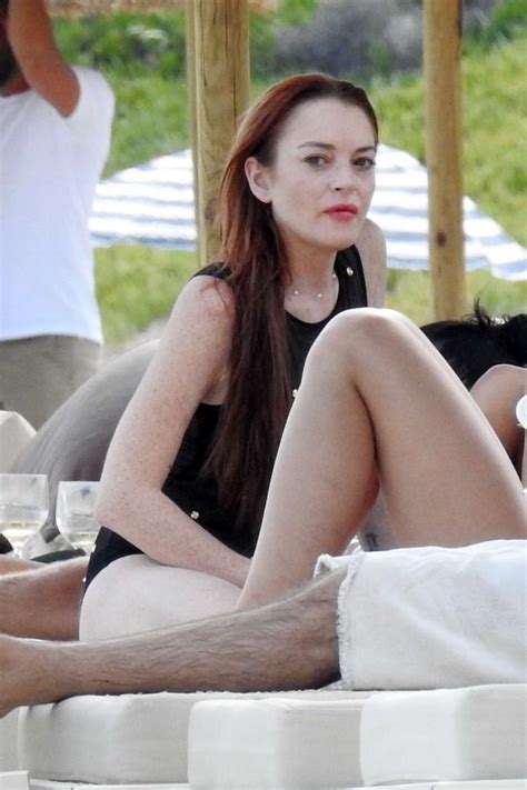 Lindsay Lohan At Lohan Beach Club In Mykonos GotCeleb