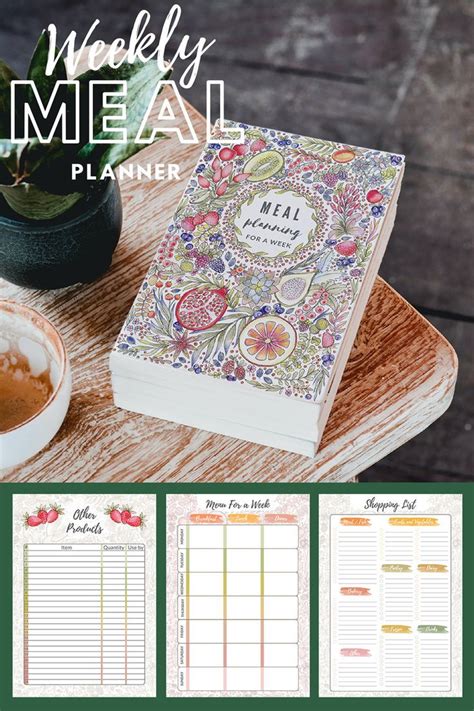 Printable Templates For Good Weekly Meal Planning Planner Includes 14