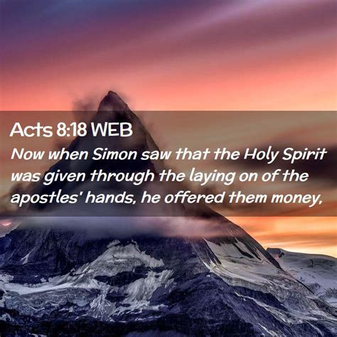 Acts 818 Web Now When Simon Saw That The Holy Spirit Was Given