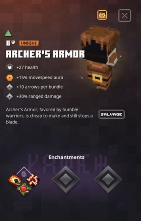 This handy enchantment has a maximum level of iii and gives players the chance for items to not lose durability. Category:Unique armor | Minecraft: Dungeons Wiki | Fandom