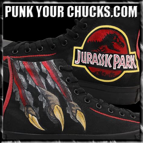 Jurassic Park Custom Converse Sneakers Converse Converse Sneakers Custom Converse