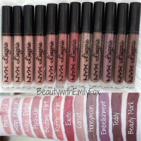 Beautywithemilyfox Nyx Lingerie Liquid Lipsticks Lip Swatches My XXX Hot Girl