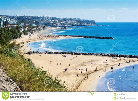 Playa Del Ingles Mamie Canaria Image stock éditorial Image du gens europe