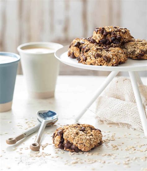 3 ingrediënten havermout chocolate chip koekjes