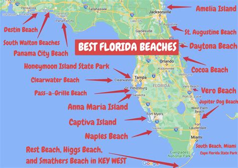 Map Of Florida With Cities And Beaches Show Me The United States Of America Map
