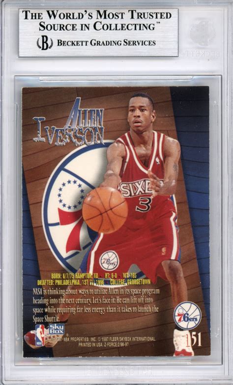 We did not find results for: Allen Iverson Autographed Signed 1996-97 Skybox Premium Rookie Card #85 Philadelphia 76ers ...