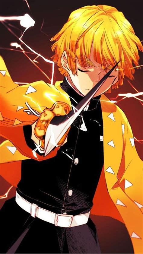 Click the wallpaper to view full size. Agatsuma Zenitsu Mobile Wallpaper | Anime demon, Samurai ...