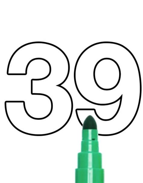 Number 39 Template Coloring Page