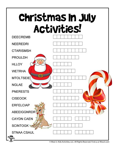 Word Scramble Christmas In July Woo Jr Kids Activities Childrens