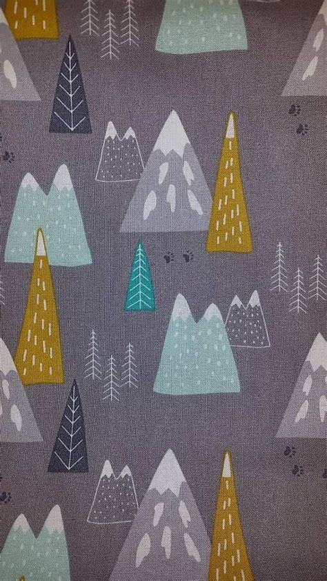 Mountain Fabric Mountain Sceen Fabric Woodland Print Cotton By